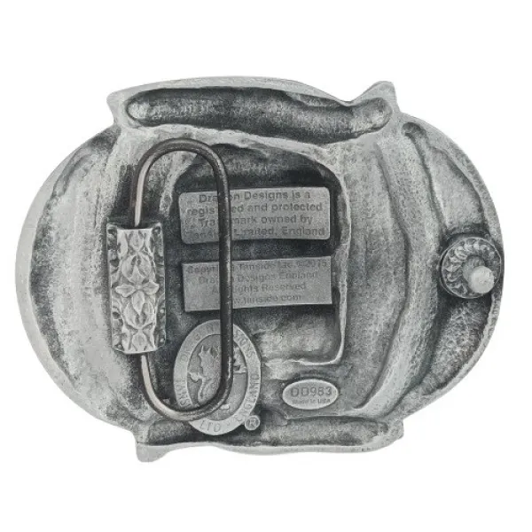 Gürtelschnalle Totenkopf Memento Mori - hinten