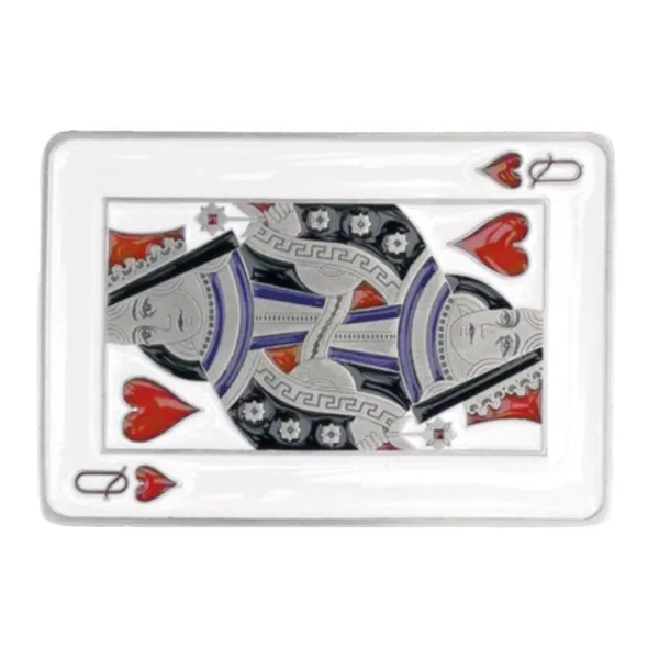 Belt Buckle Playing Card Queen of Hearts