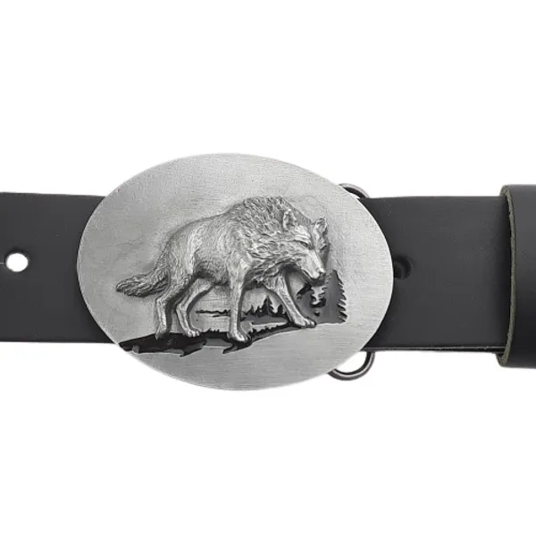 Gürtelschnalle Wolf am Gürtel