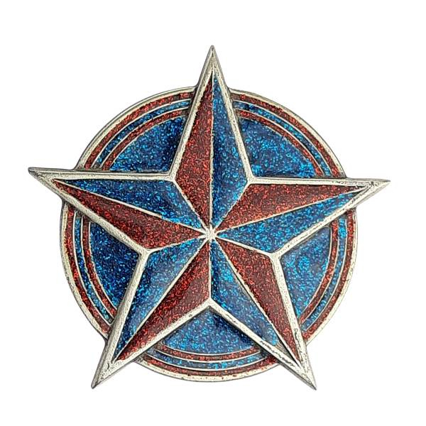 Gürtelschnalle Stern mit Glitter