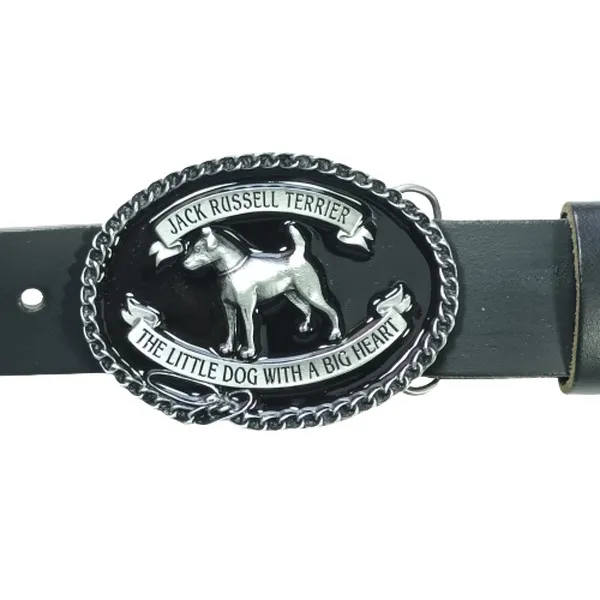 Gürtelschnalle Jack Russell Terrier, Hunderasseschnalle mit Gürtel