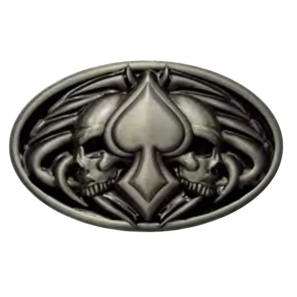 Belt Buckle Spade with Skulls