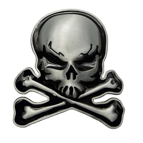 Belt Buckle Skull with Bones
