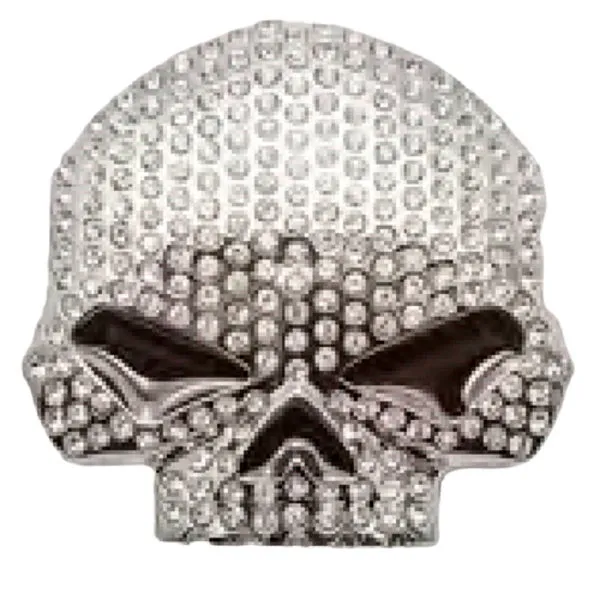 Guertelschnalle Totenkopf mit Strass