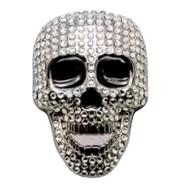 Guertelschnalle Totenkopf mit Strass