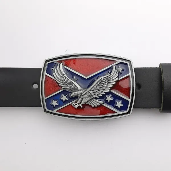 Gürtelschnalle Südstaaten-Flagge mit Adler am Gürtel