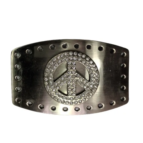 Belt Buckle Peace sign with glittering stones