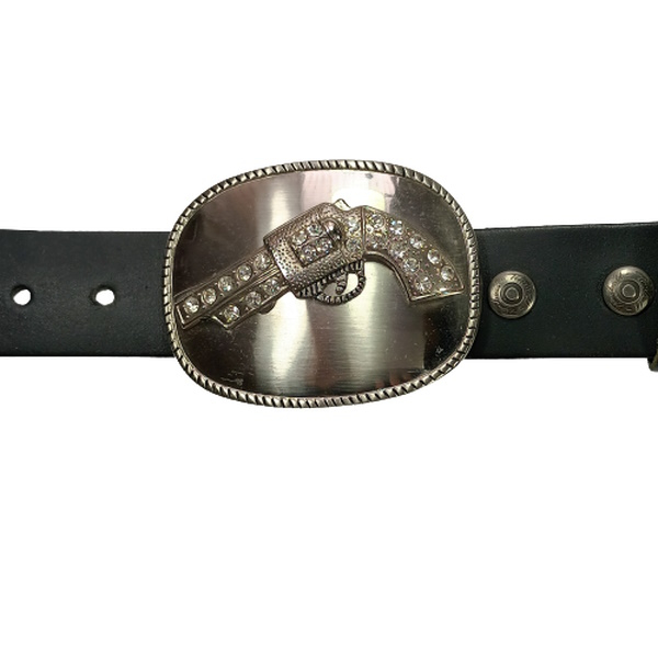 Belt Buckle Gun with glitter stones with belt