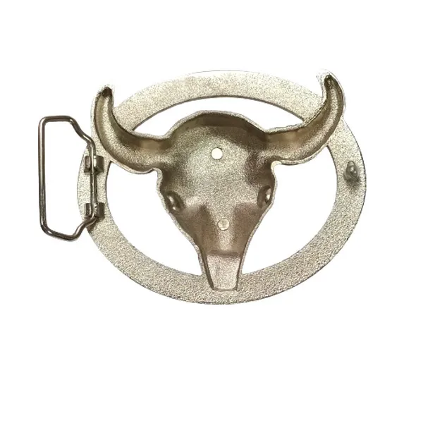 Belt Buckle Bull Head with glitter stones back