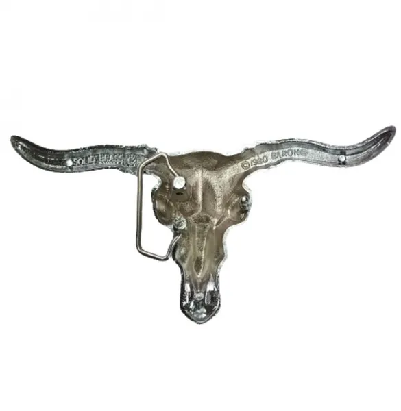 Gürtelschnalle Longhorn Schädel hinten