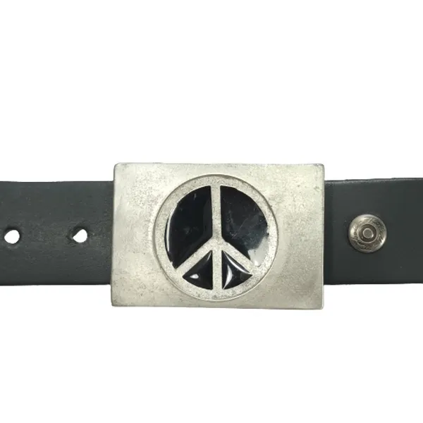 Belt Buckle Peace Sign with belt
