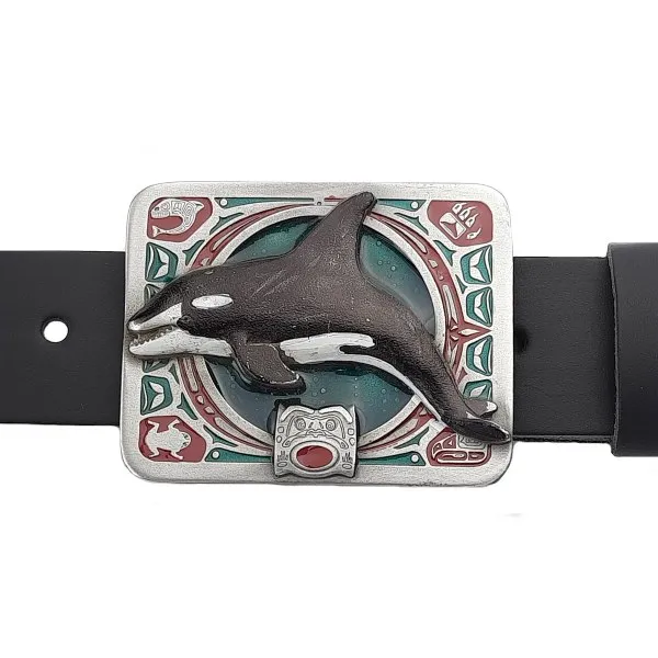 Gürtelschnalle Delfin mit Gürtel
