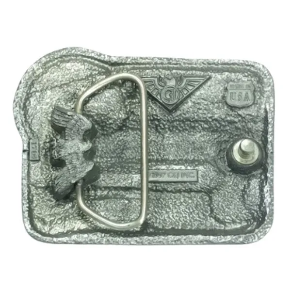 Belt Buckle Happy Trails - Airstream Trailer + Sun back
