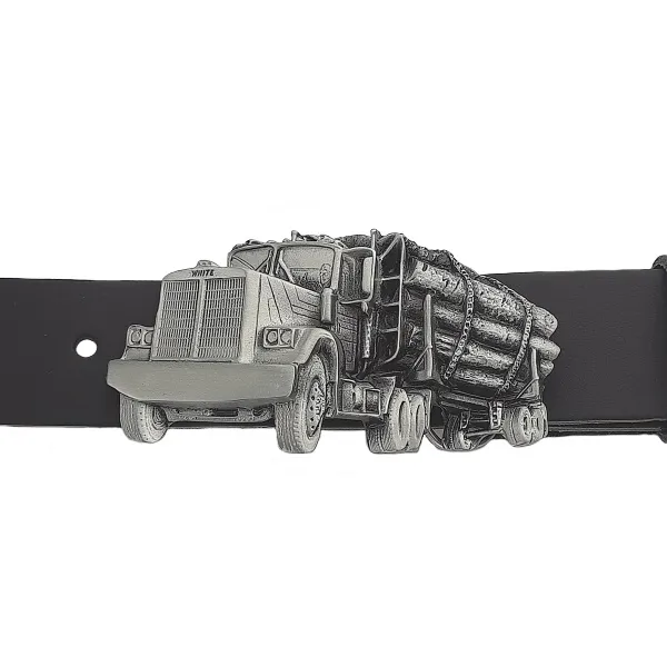 Gürtelschnalle Holztransporter mit Gürtel