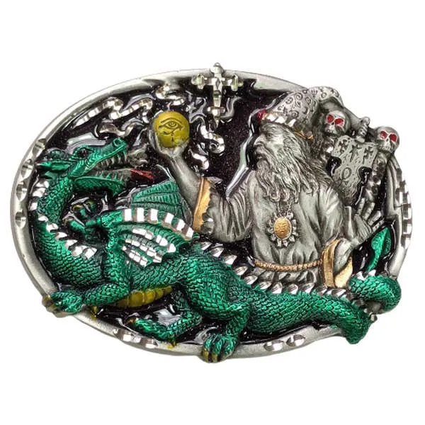 Belt Buckle Wizard with Dragon