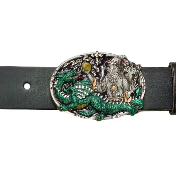 Belt Buckle Wizard with Dragon with belt