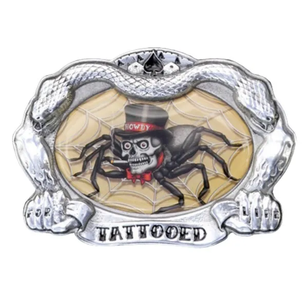 Design Belt Buckle D. Vicente - Tattooed Spider Design Belt Buckle D. Vicente - Tattooed Spider