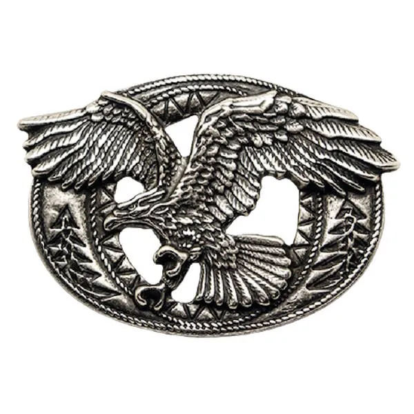 Belt Buckle Flying Eagle oval + Decorations
