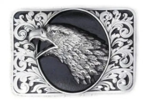 Belt Buckle Eagle Head with Diamond Cut