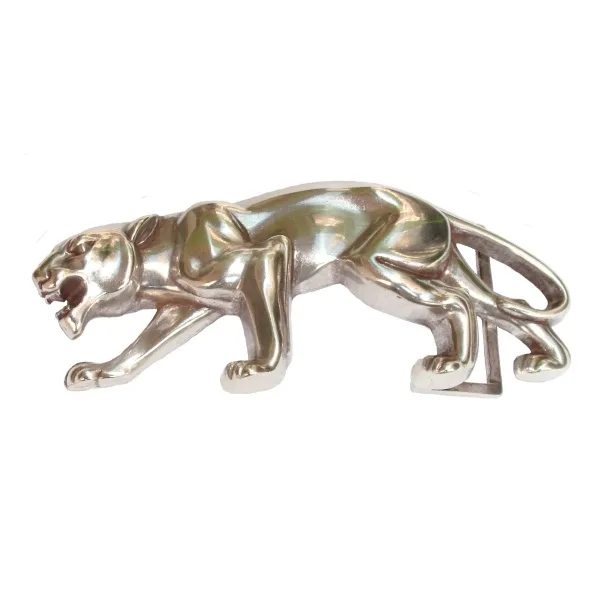 Design Gürtelschnalle Panther 3D silber - Made in Italy - vorne