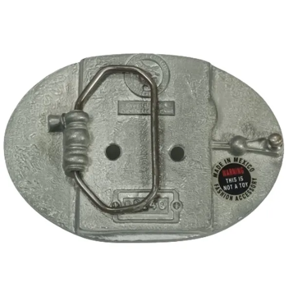 Gürtelschnalle Hanfblätter mit Zippohalter hinten