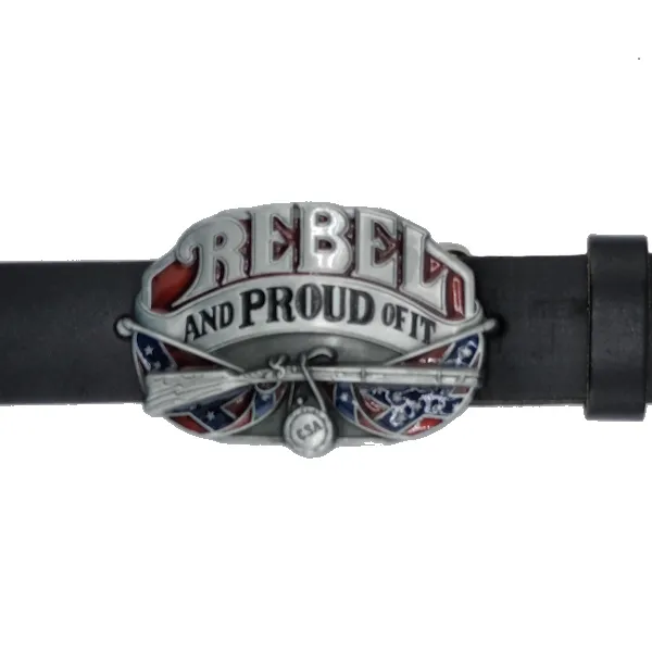 Belt Buckle Rebel and proud of it - at buckle