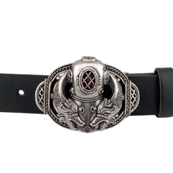 Design Belt Buckle Diver with rhinestone - with belt