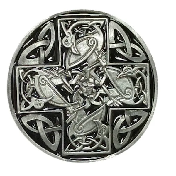 Belt Buckle The Celtic Cross + Swans