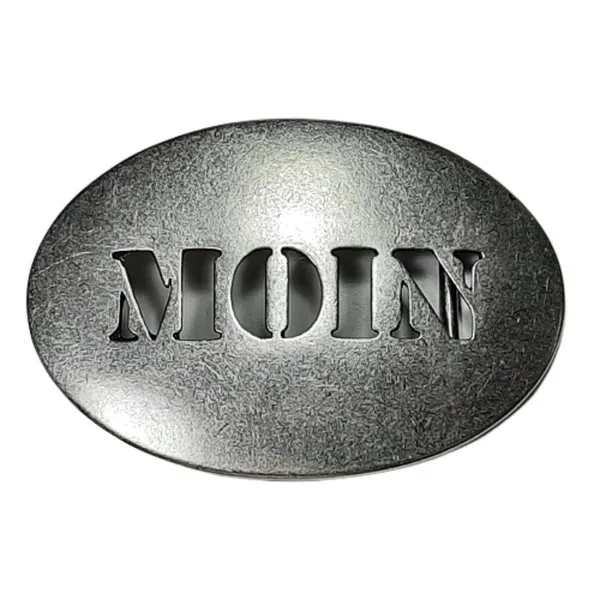 Design-Gürtelschnalle Moin Vorderseite | Umjubelt