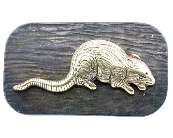 Design Belt Buckle Golden Mouse | Umjubelt