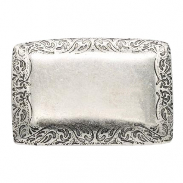 Design-Gürtelschnalle Ornament Silber von Umjubelt