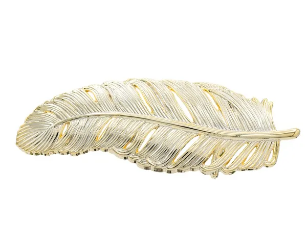Design Belt Buckle Feather shining gold from Umjubelt