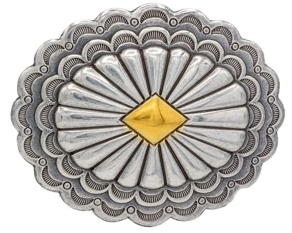 Design Belt Buckle Pueblo silver + gold from Umjubelt Design Belt Buckle Pueblo silver + gold from Umjubelt