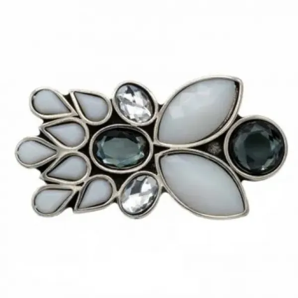 Design Belt Buckle Black and White Flower by Umjubelt