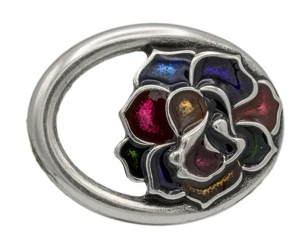 Design Belt Buckle Silver Flower from Umjubelt