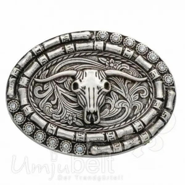 Design Gürtelschnalle Bull Bones Crystal von Umjubelt