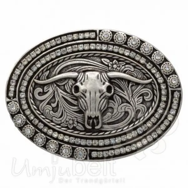 Design Gürtelschnalle Bull Stone Crystal von Umjubelt