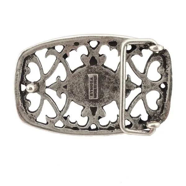 Design Gürtelschnalle Tradition silber türkis von Umjubelt - hinten