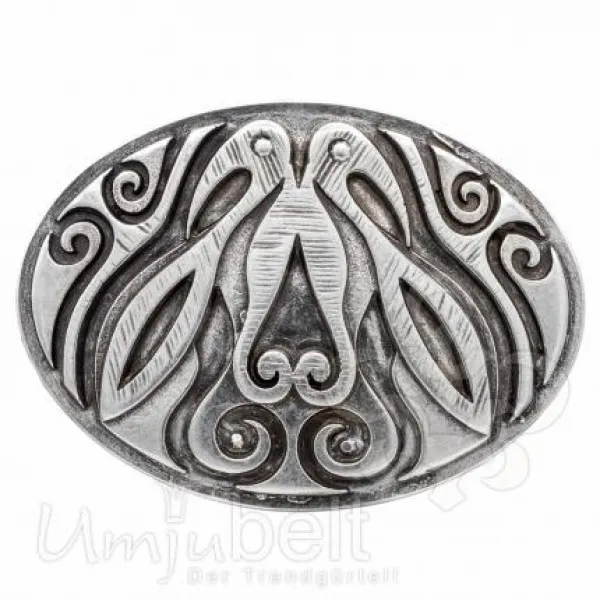 Design Belt Buckle Big Flowers silver from Umjubelt