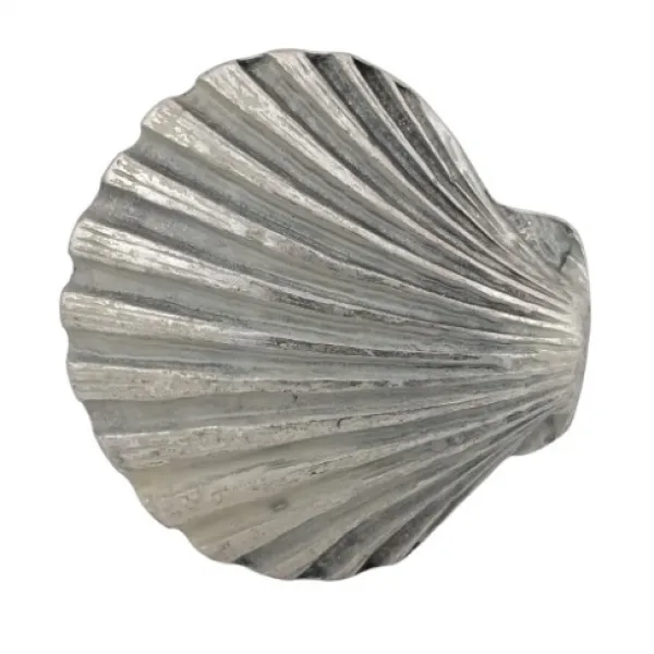 Design Belt Buckle Shell large silver cream from Umjubelt