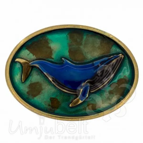Design Gürtelschnalle Blue Whale von Umjubelt