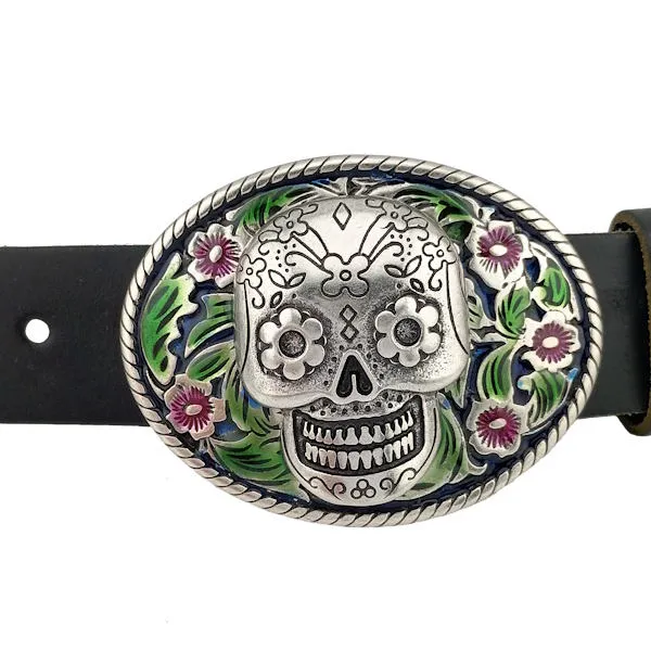 Design Gürtelschnalle Funky Skull von Umjubelt - am Gürtel