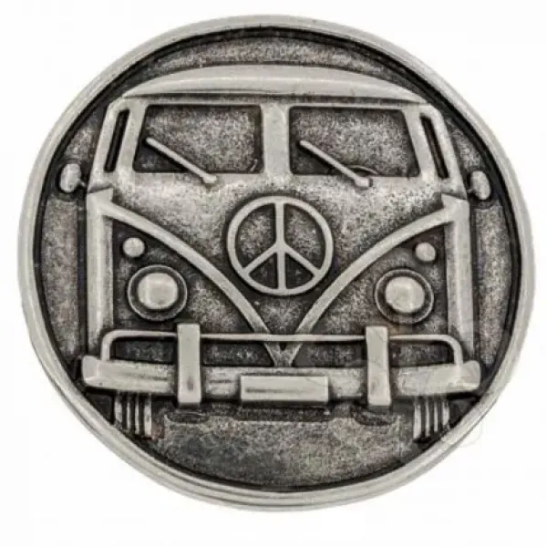 Design-Gürtelschnalle Peace Bulli Silber von Umjubelt