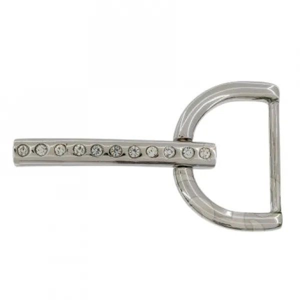 Design Belt Buckle Paddock Silver Rhinestone by Umjubelt