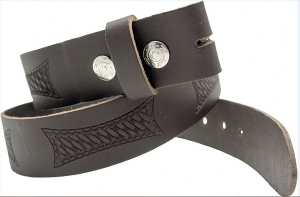 Leather-belt-embossed-brown