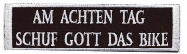 Patch Am achten Tag schuf Gott das Bike