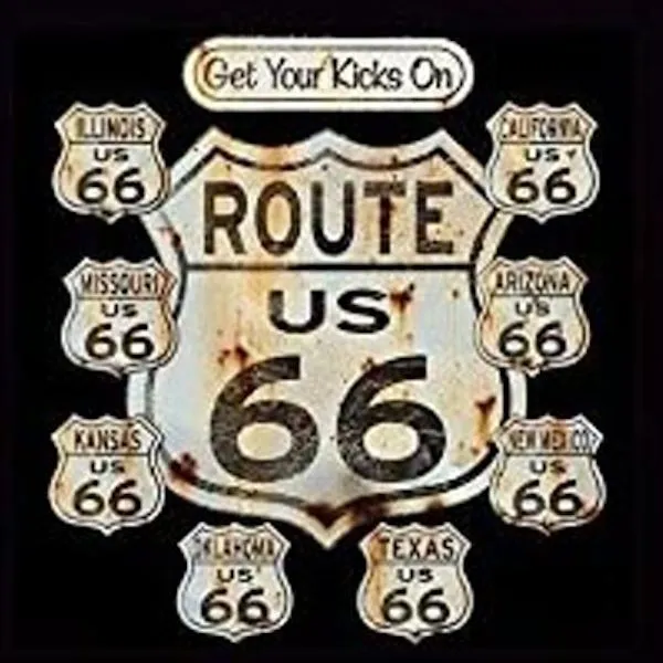 T-Shirt Route 66 Street Signs motif