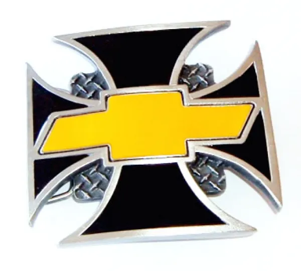Gürtelschnalle Chevrolet-Logo + Chopper-Kreuz