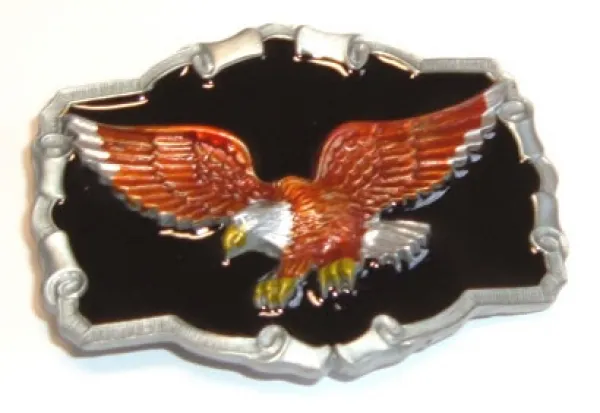 Belt Buckle Flying Eagle + black background