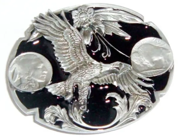 Gürtelschnalle Adler + Münzen